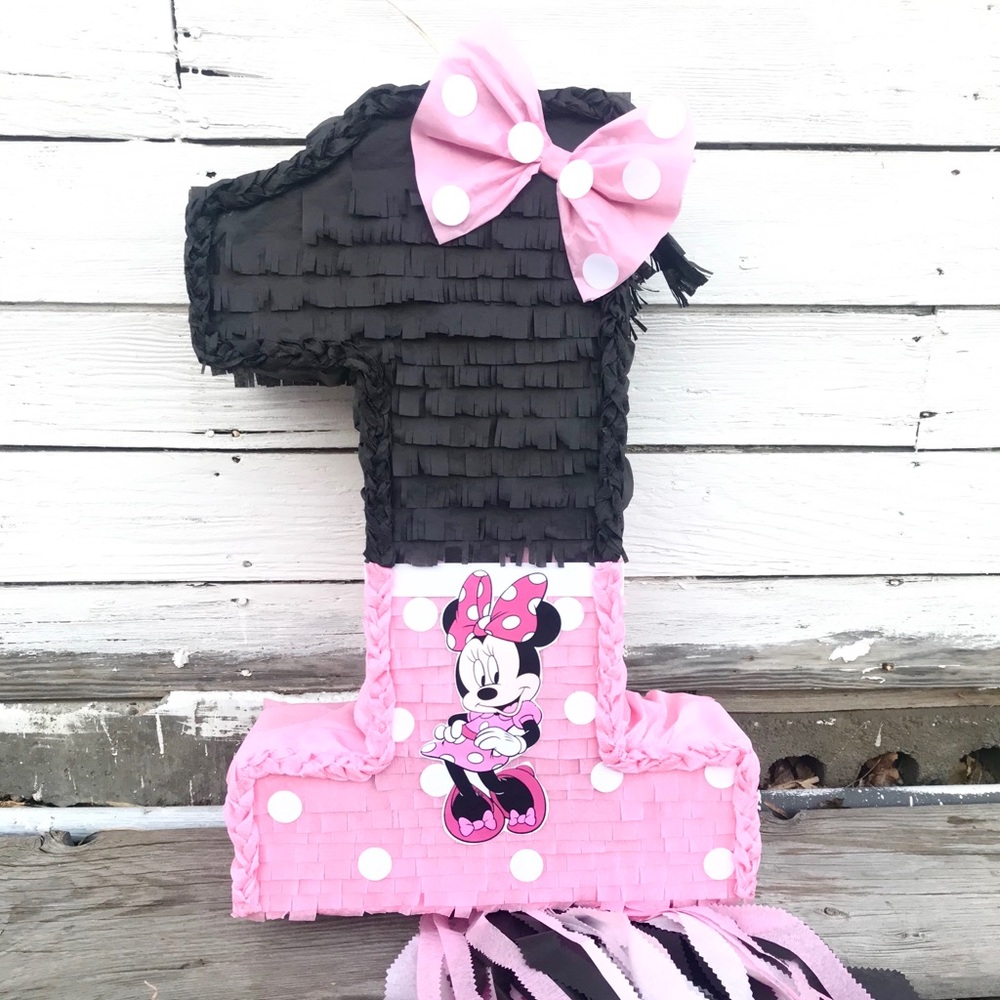 Handmade Minnie Mouse Number One Piñata
